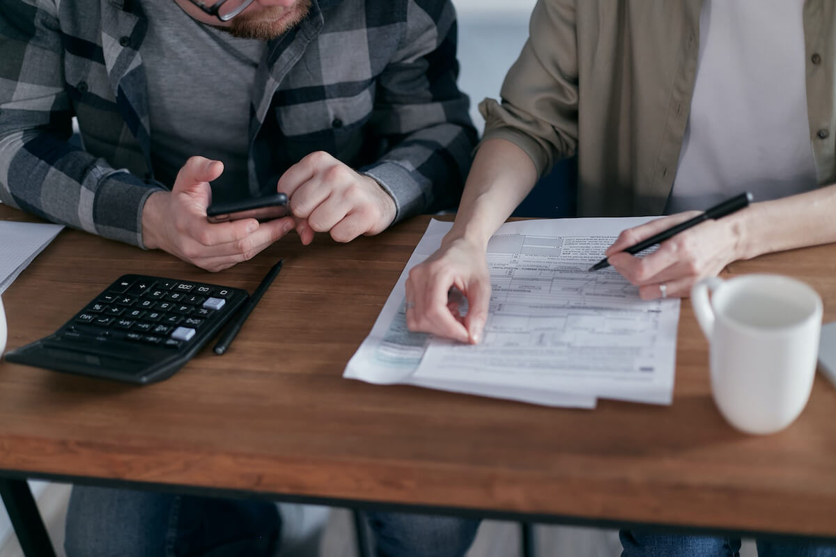 couple analysing finances
